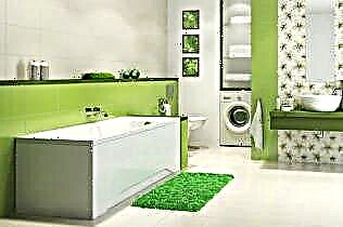 Desain kamar mandhi kanthi warna ijo