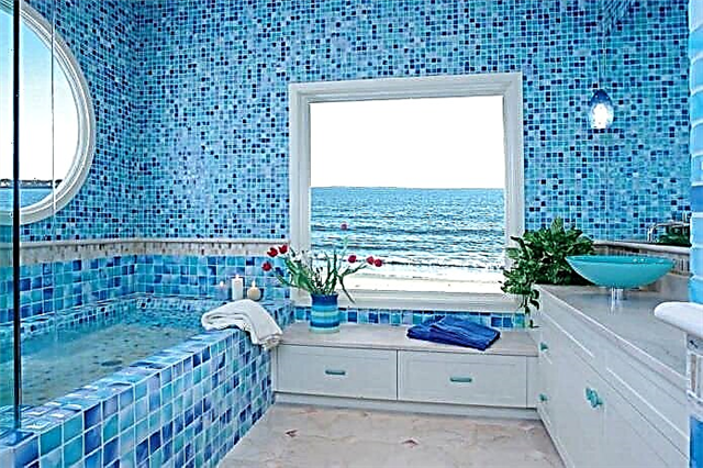 Deseño de baño en tons azuis