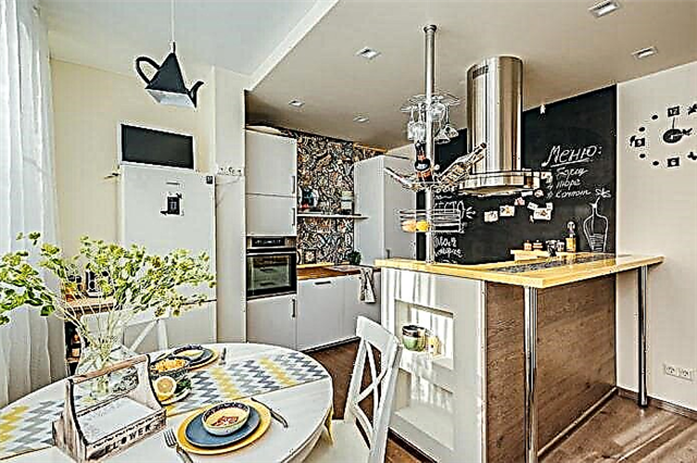 Teito de dous niveis na cociña: tipos, deseño, cor, opcións de forma, iluminación
