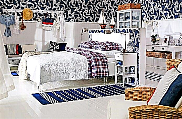 سمندری انداز میں سونے کے کمرے کا داخلہ ڈیزائن