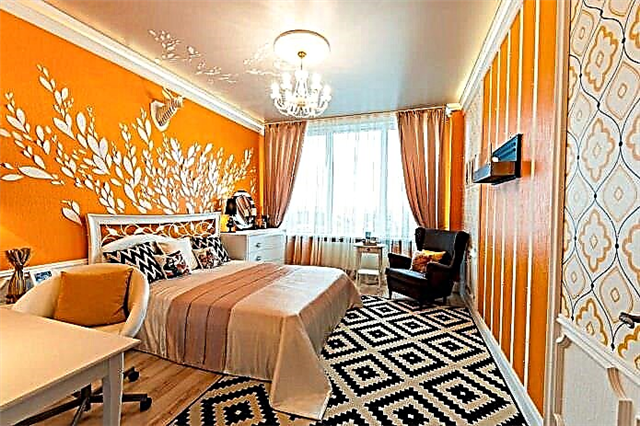 Deseño de dormitorio en tons laranxas: características de deseño, combinacións, fotos