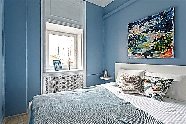 Dormitorio en tons azuis: características de deseño, combinacións de cores, ideas de deseño