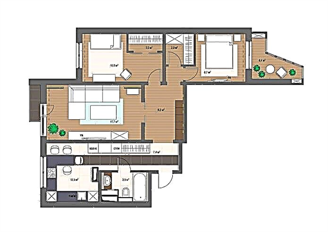 Desain modéren apartemen 3 kamar di bumi séri P-3 