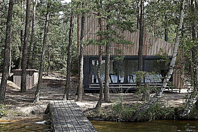 طراحی مدرن یک خانه خصوصی کوچک در جنگل