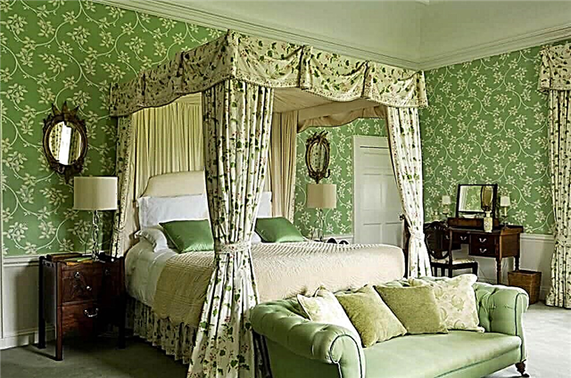 سبز رنگوں میں سونے کے کمرے کا ڈیزائن